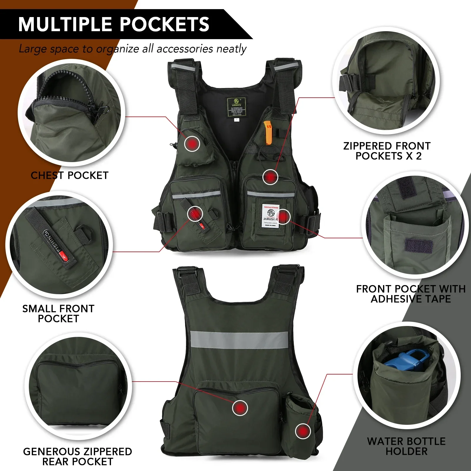 سترة نجاة للبالغين 2026 متعددة - مراجعة Fishing Jacket Waterproof وسعره